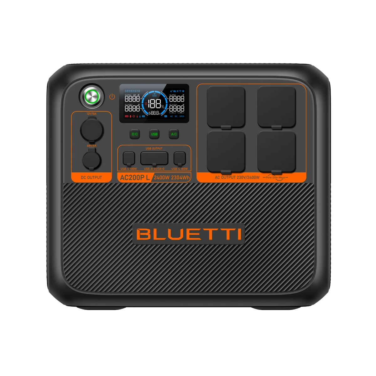 BLUETTI AC200PL Portable Power Station 2400W 2304Wh LiFePO4 Solar Generator Expandable to 8448Wh Pure Sine Wave