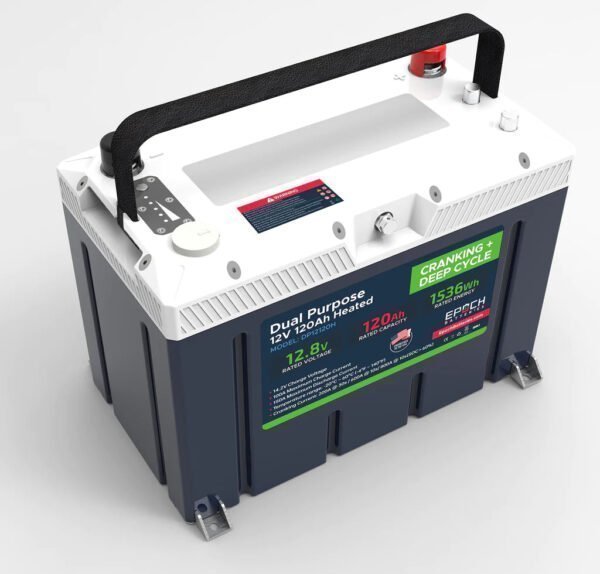12V 120AH Group 27 LiFePO4 Battery Cranking & Deep Cycle Lithium Battery (Dual Purpose)