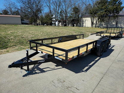 6’4″ x 16 Utility Trailer Double Axle Dovetail With Gate Powder Coated (2) 3500lb Axles