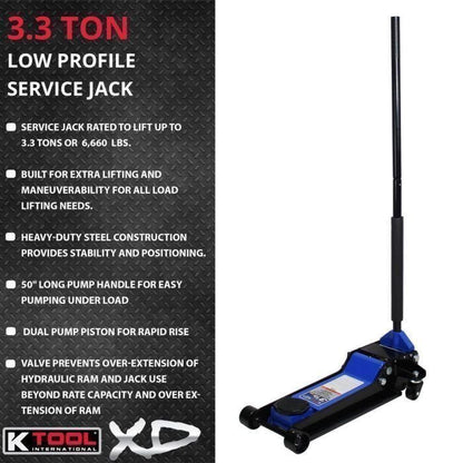 K Tool Heavy-Duty Low-Profile 3.33 Ton Floor Jack