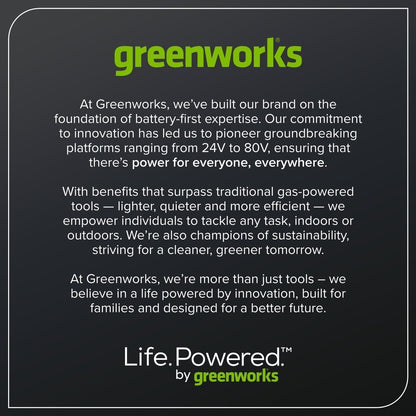 Greenworks 60V 21″ Self Propelled Lawn Mower with (1) 8.0 Ah Battery & Rapid Charger 2546402