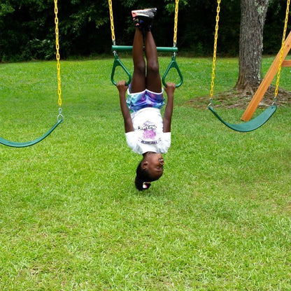 Pioneer Peak Swing Set with Clatter Bridge and Tire Swing