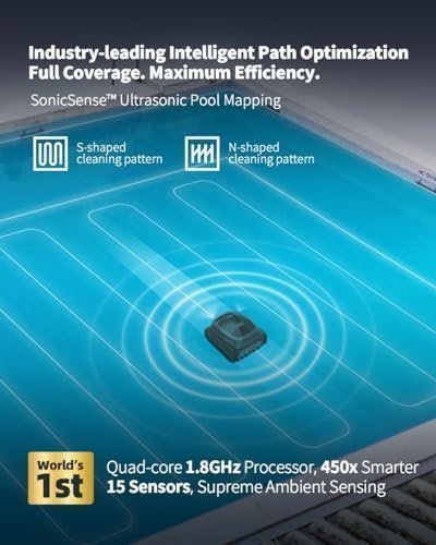 Beatbot AquaSense Cordless Robotic Pool Vacuum Cleaner – Intelligent Path Opimization, Cleans Floor, Walls, and Waterline – Ideal for Above & In-Ground Pools up to 2,260 sq.ft.