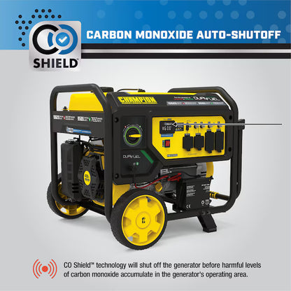 Champion Power Equipment CO Shield Electric Start Dual Fuel Portable Generator 10625 Starting Watts 8500 Running Watts Gas Propane