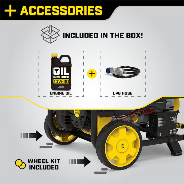 Champion Power Equipment CO Shield Electric Start Dual Fuel Portable Generator 10625 Starting Watts 8500 Running Watts Gas Propane
