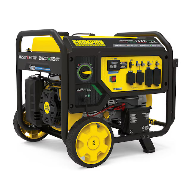 Champion Power Equipment CO Shield Electric Start Dual Fuel Portable Generator 10625 Starting Watts 8500 Running Watts Gas Propane