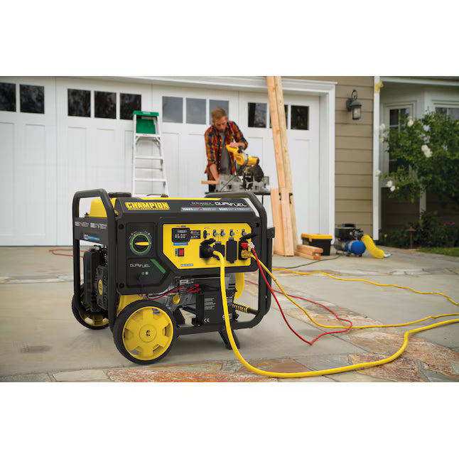 Champion Power Equipment CO Shield Electric Start Dual Fuel Portable Generator 10625 Starting Watts 8500 Running Watts Gas Propane