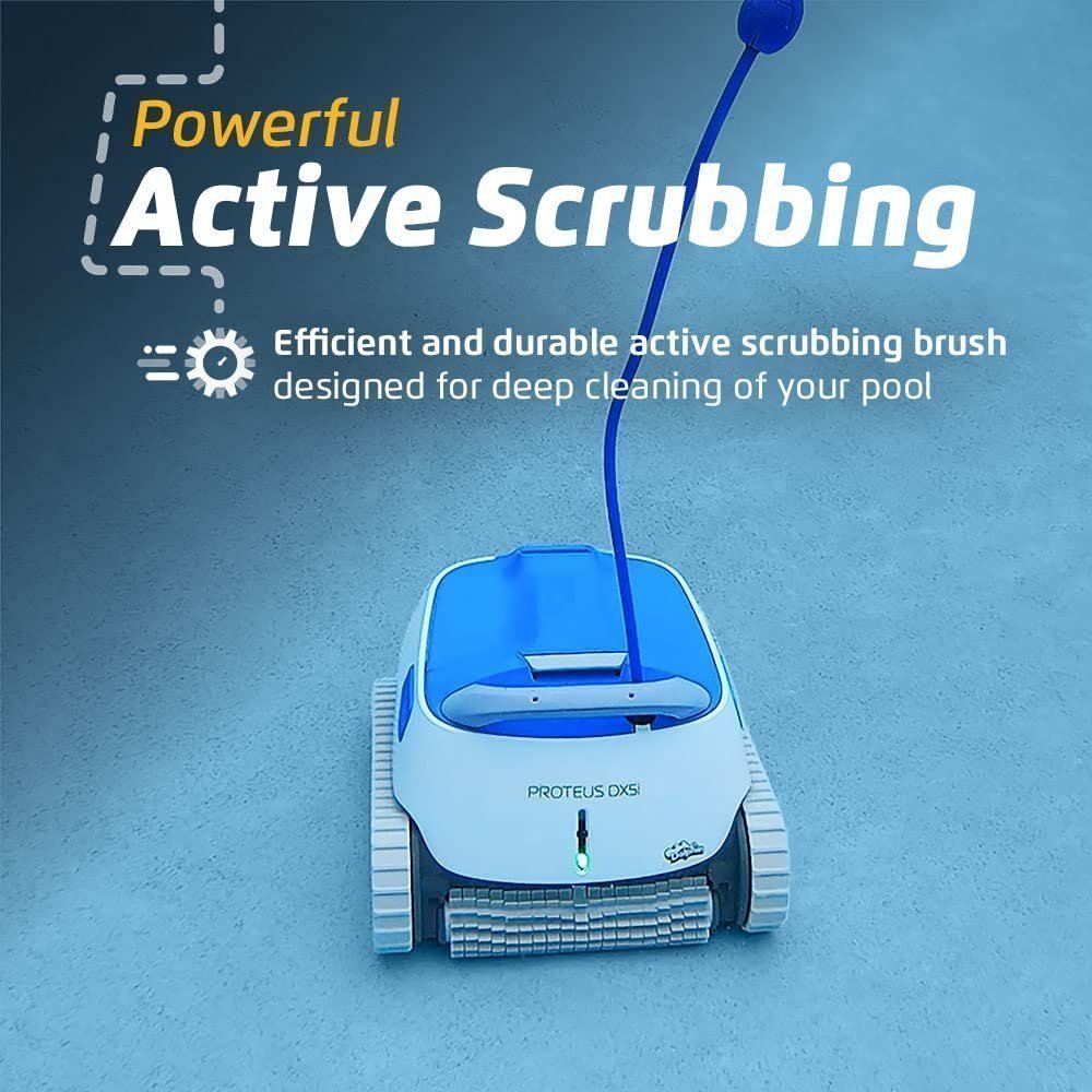 Dolphin Proteus DX5i Wi-Fi Robotic Pool Cleaner with Waterline Scrubber – For Pools up to 50 ft
