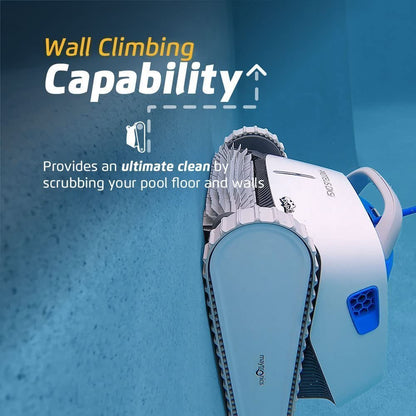 Dolphin Proteus DX5i Wi-Fi Robotic Pool Vacuum Cleaner Pools up to 50 FT – Waterline Scrubber Brush