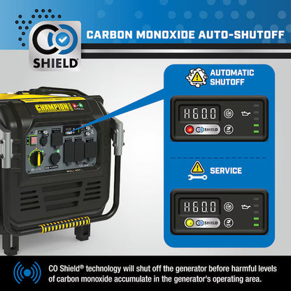 Champion Power Equipment CO Shield Electric Start Quiet Technology Dual Fuel Inverter Generator 8500 Starting Watts 7000 Running Watts Gas Propane Portable Generator