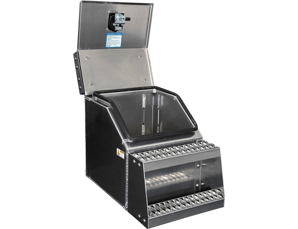 Buyers Products 28-in x 24-in x 18-in Smooth Aluminum Step Box Truck Tool Box 1705281