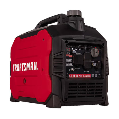 CRAFTSMAN 3300i Portable Inverter Generator 3300 Starting Watts 2500 Running Watts Gasoline Quiet Portable Generator CO Detection