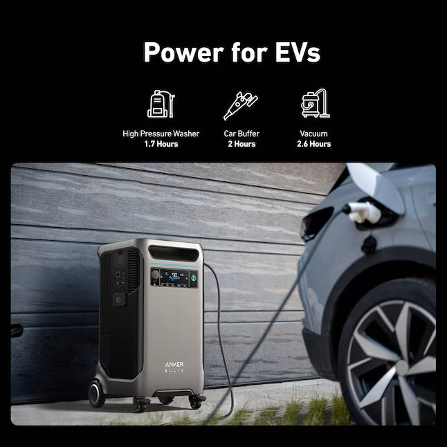 Anker SOLIX F3800 Portable Power Station 6000W 3840Wh with 2x 400W Solar Panels 120V/240V LiFePO4 Battery Backup