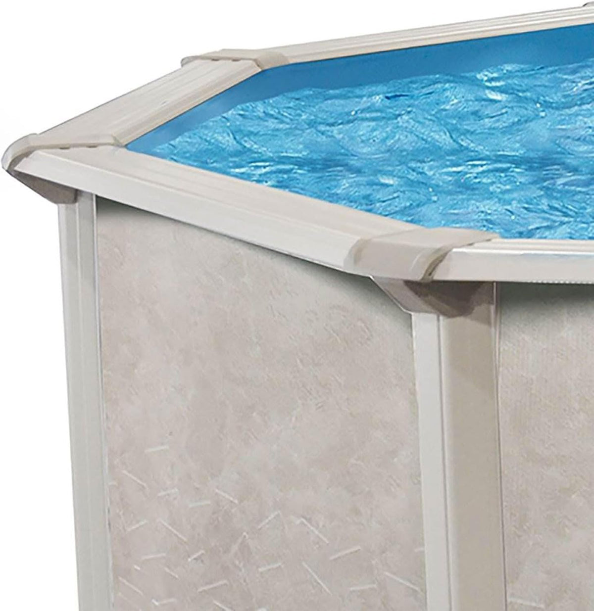 Aquarian 21ft x 52in Round Steel-Frame Above Ground Swimming Pool – Phoenix Series, DIY Outdoor Backyard Pool