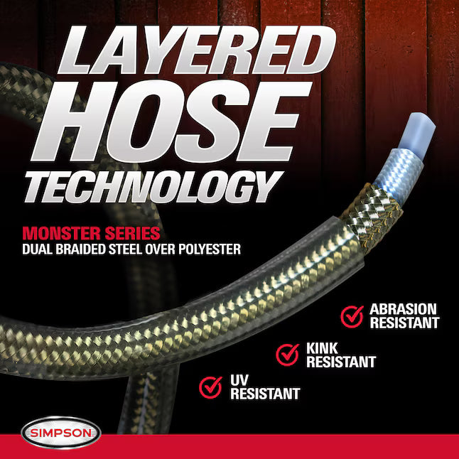 SIMPSON PowerShot 4000 PSI 3.5 GPM Gas Pressure Washer Honda GX270 Engine AAA Triplex Pump 50ft Hose 5 Spray Tips