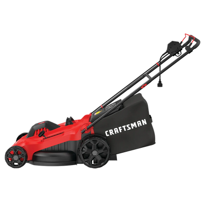 CRAFTSMAN 20 Corded Electric Lawn Mower 13 Amp 3-in-1 Push Mower with Mulching, Bagging & Side Discharge