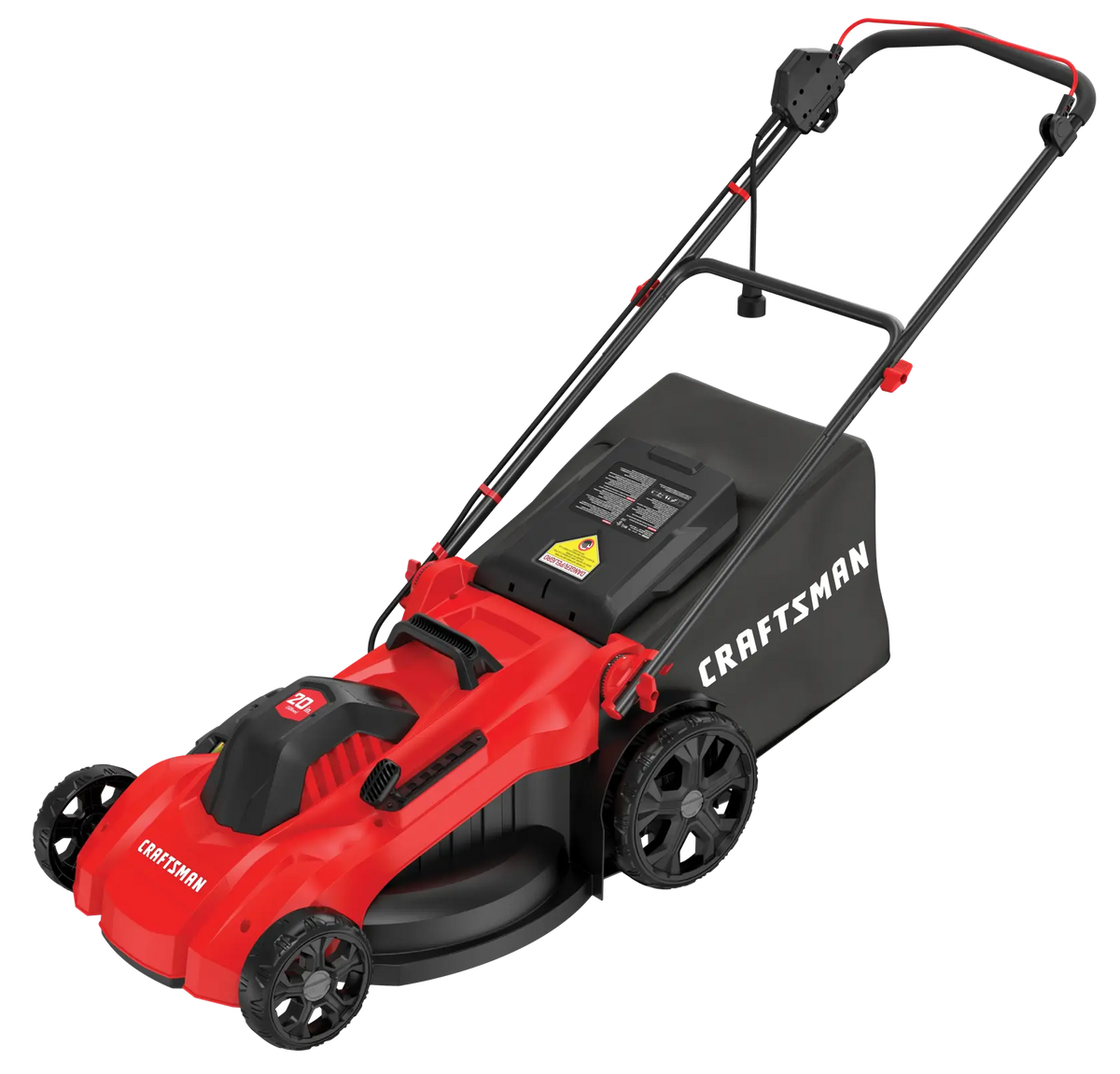 CRAFTSMAN 20 Corded Electric Lawn Mower 13 Amp 3-in-1 Push Mower with Mulching, Bagging & Side Discharge