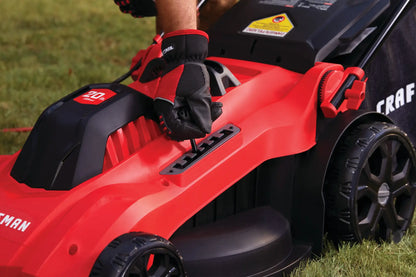 CRAFTSMAN 20 Corded Electric Lawn Mower 13 Amp 3-in-1 Push Mower with Mulching, Bagging & Side Discharge