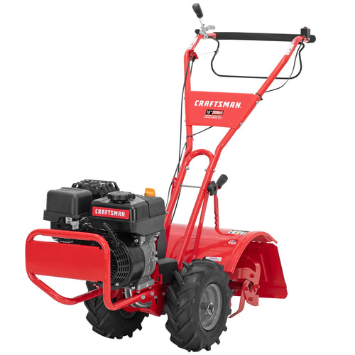 CRAFTSMAN 16 Inch Rear Tine Tiller 208cc Gas Garden Cultivator with Counter Rotating Steel Tines