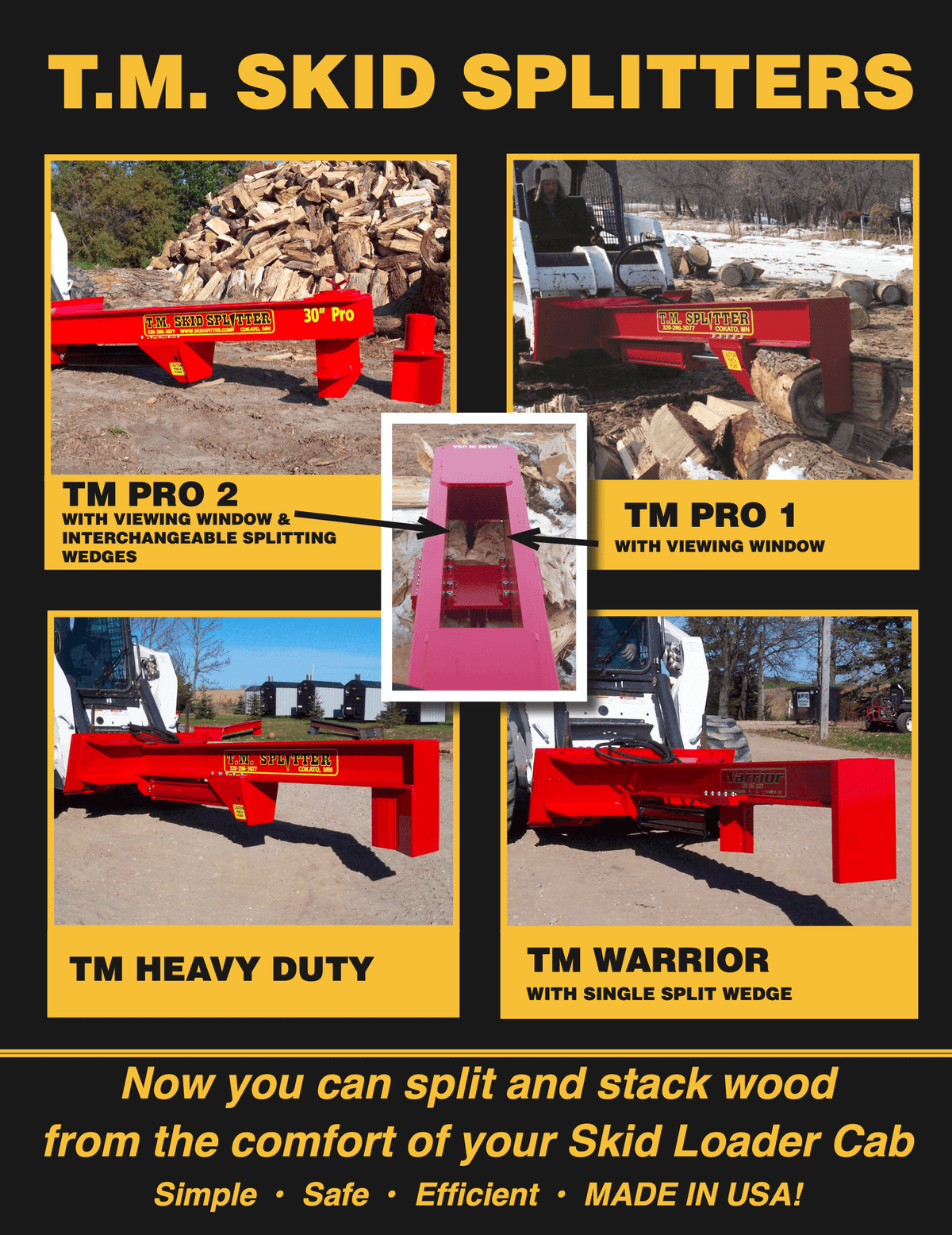 TM Pro 2 Log Splitter Skid Steer Attachment (24”, 30” or 36” Stroke)