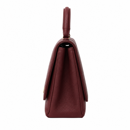 Zalvia Women’s Burgundy Heritage-Flap Handbag