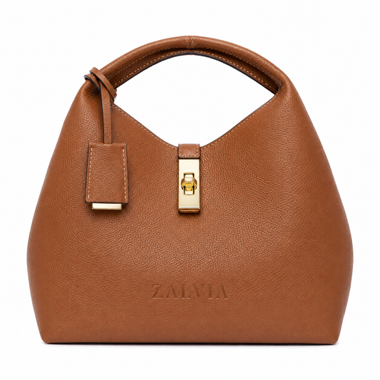 Crescent-Lock Hobo Handbag