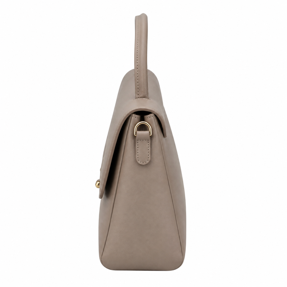 Zalvia Women’s Taupe Gold-Clasp Convertible Carryall Handbag