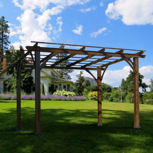 Elegant Cedar Wood Pergola – Perfect Outdoor Shade for Garden