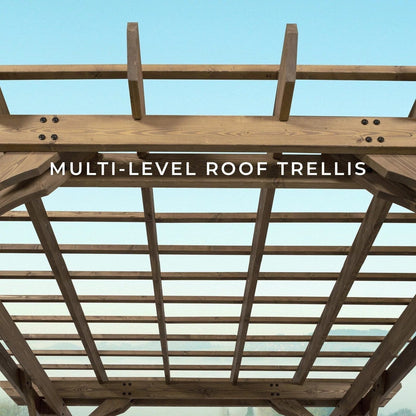 12×10 Fairhaven Pergola, Rustic Finish