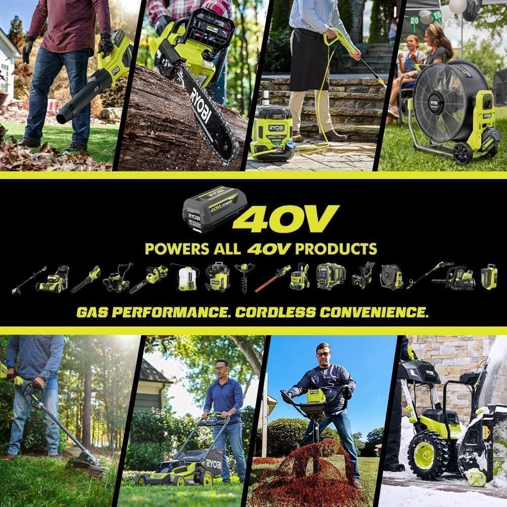 RYOBI 80V HP Brushless 42 in. Battery Electric Cordless Zero Turn Riding Mower Batteries and Charger 80V Batteries 40V